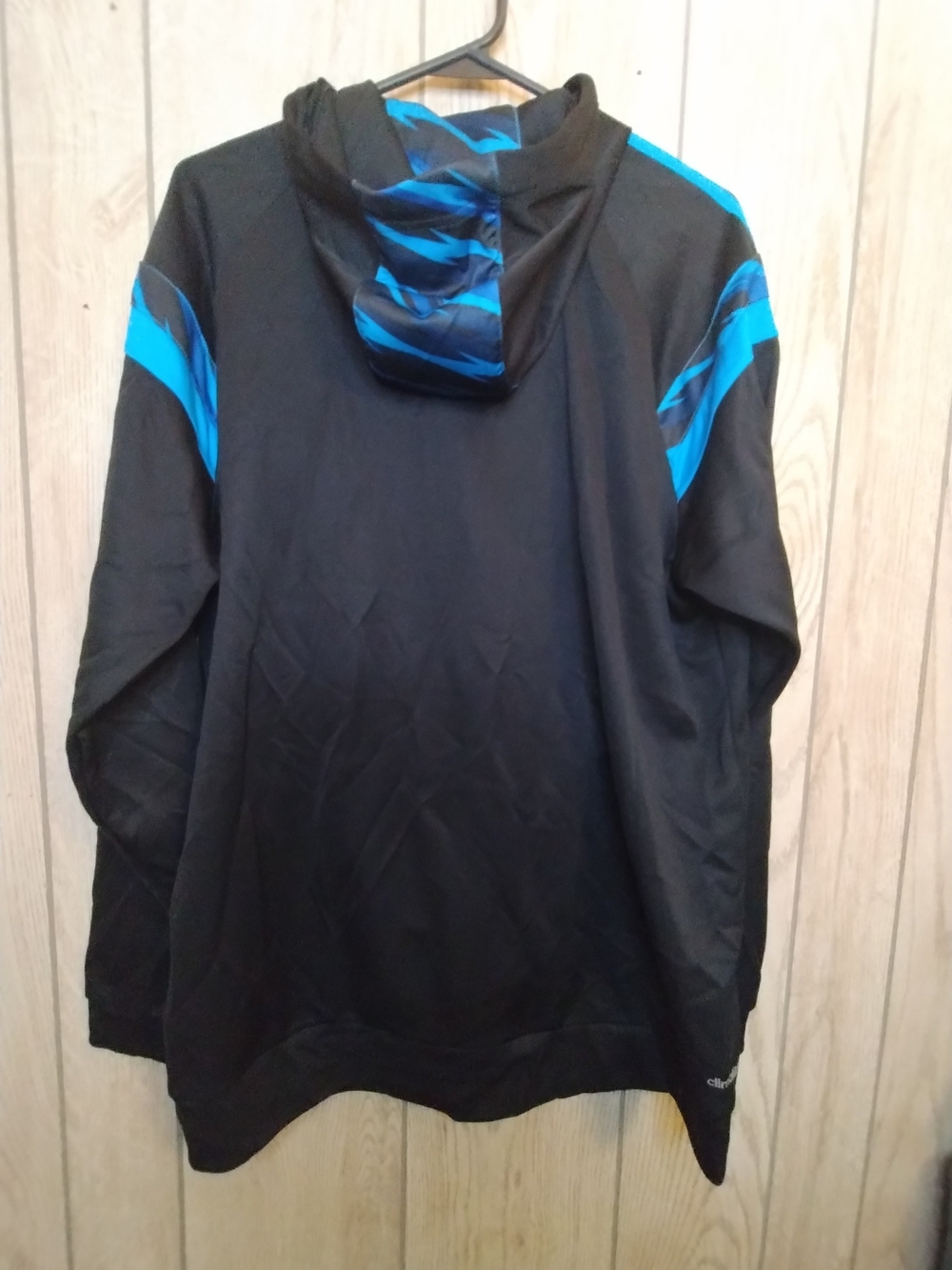 adidas Black Hoodie Jacket with Teal Accents - Picture 2 of 6